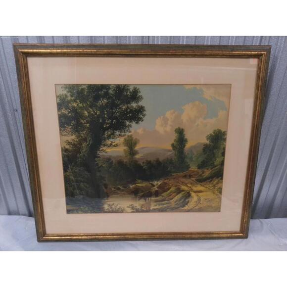 Vintage John Berney Ladbrooke Pastoral Landscape Framed Print 33